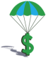 karrie mae southern law office logo of a money symbol with a parachute